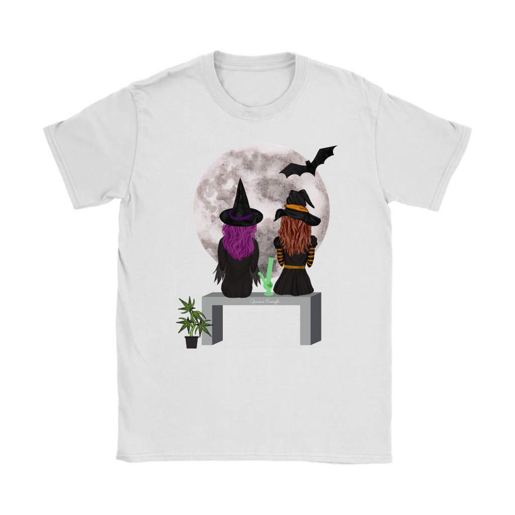 Stoner Girl Hoodie: Witch Besties & Bong Rips by Moonlight