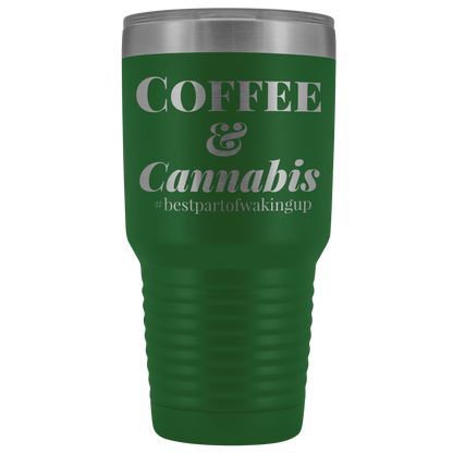 Stoner Travel Mug: Coffee & Cannabis, Best Part if Waking Travel Tumbler - Gracious Concepts