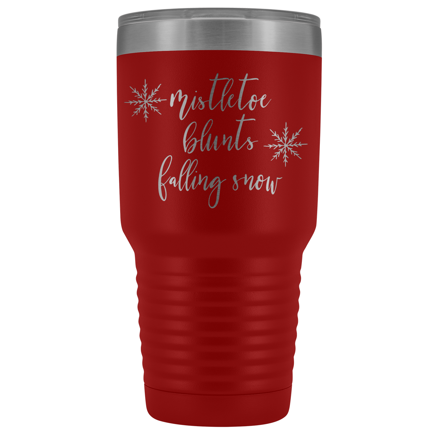 Stoner Christmas Gift: Mistletoe, Blunts, Falling Snow Tumbler - Gracious Concepts