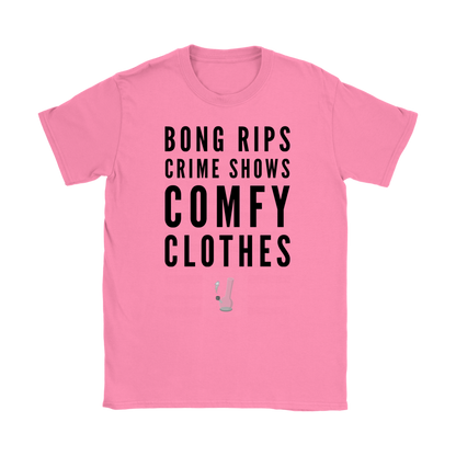 Funny Weed Shirt, Bong Rips Crime Shows and Comfy Clothes Stoner Girl Shirt