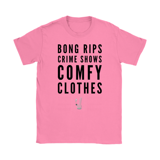 Funny Weed Shirt, Bong Rips Crime Shows and Comfy Clothes Stoner Girl Shirt