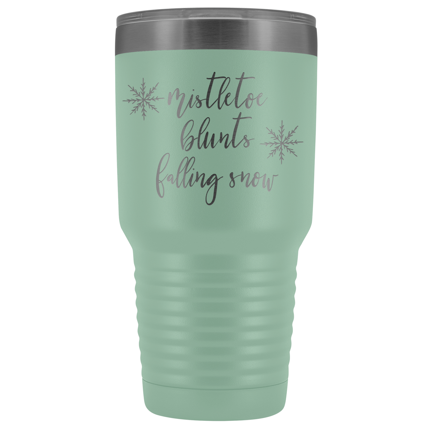 Stoner Christmas Gift: Mistletoe, Blunts, Falling Snow Tumbler - Gracious Concepts