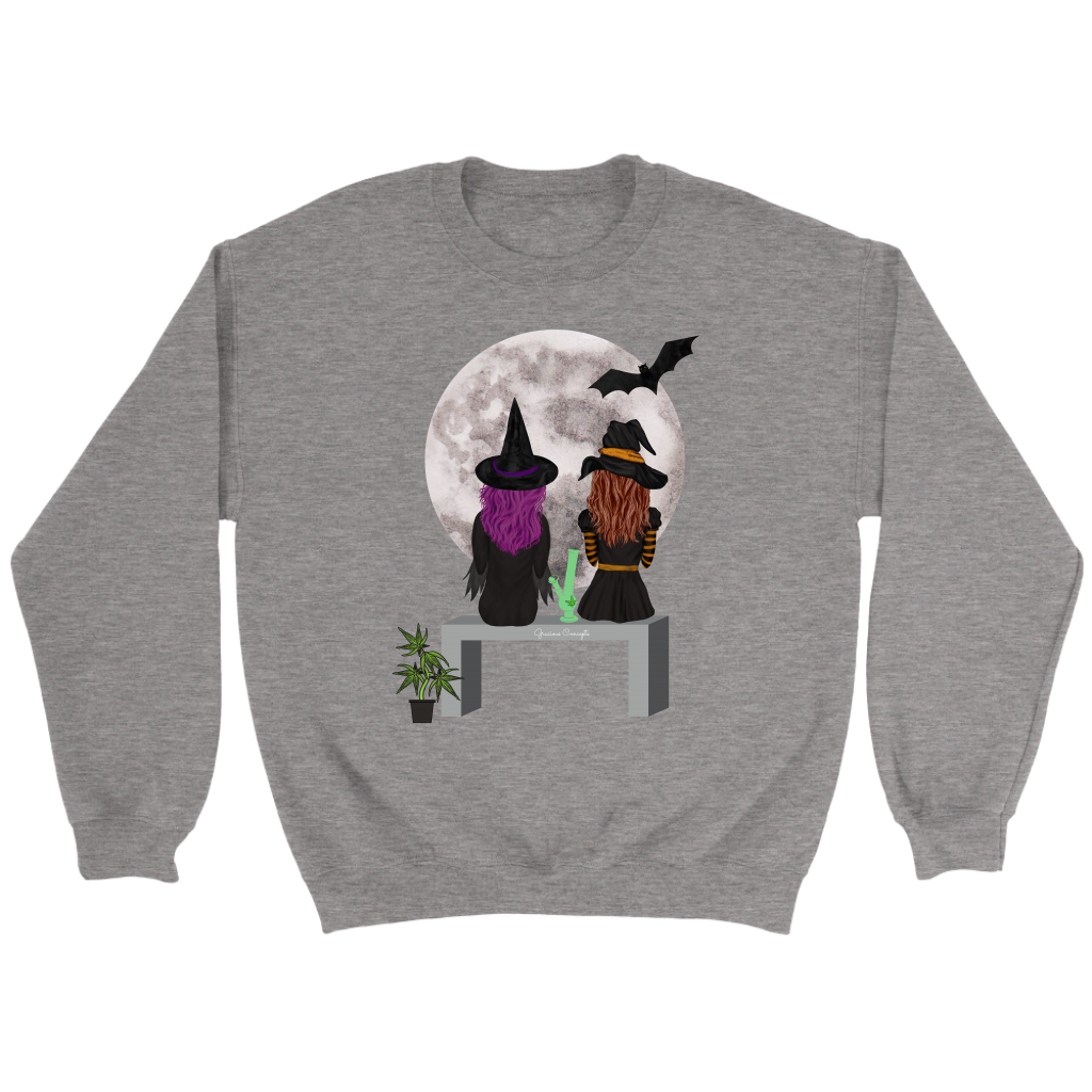 Stoner Girl Hoodie: Witch Besties & Bong Rips by Moonlight