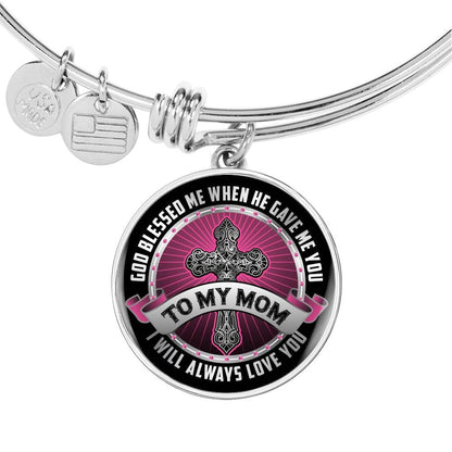 God Blessed Me Mom Luxury Bangle - Gracious Concepts