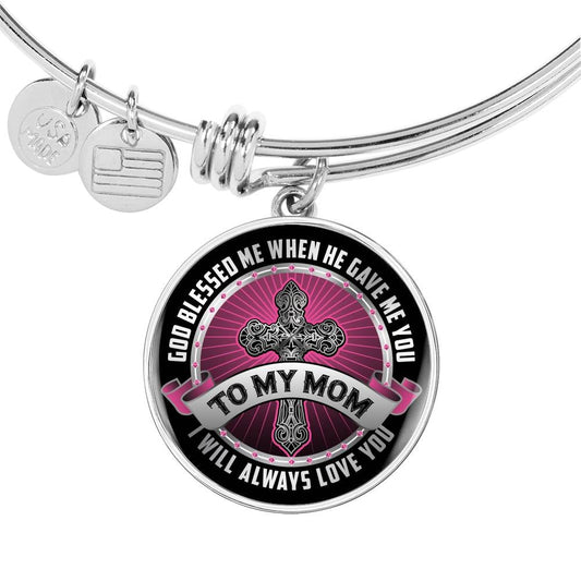God Blessed Me Mom Luxury Bangle - Gracious Concepts