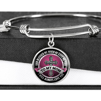 God Blessed Me Mom Luxury Bangle - Gracious Concepts