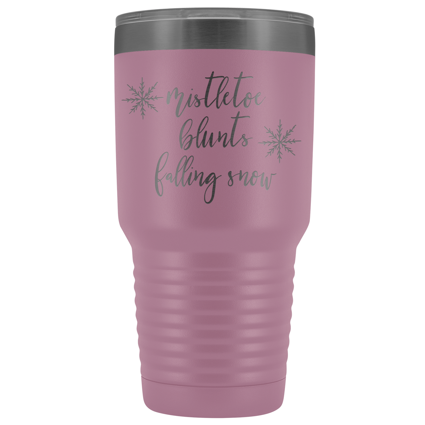 Stoner Christmas Gift: Mistletoe, Blunts, Falling Snow Tumbler - Gracious Concepts
