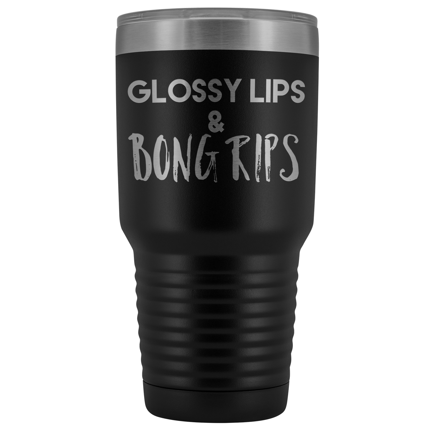 Glossy Lips & Bong Rips Travel Mug, Stoner Gifts, Cannabis Inspired Travel Mug - Gracious Concepts
