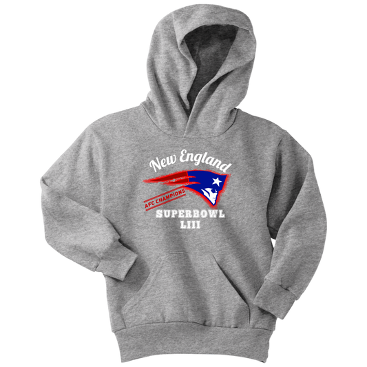 New England Skull Superbowl Youth Hoodie - Gracious Concepts