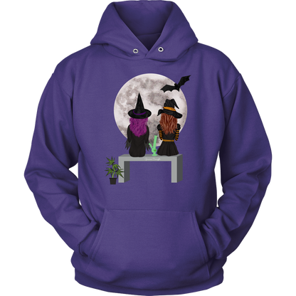Stoner Girl Hoodie: Witch Besties & Bong Rips by Moonlight