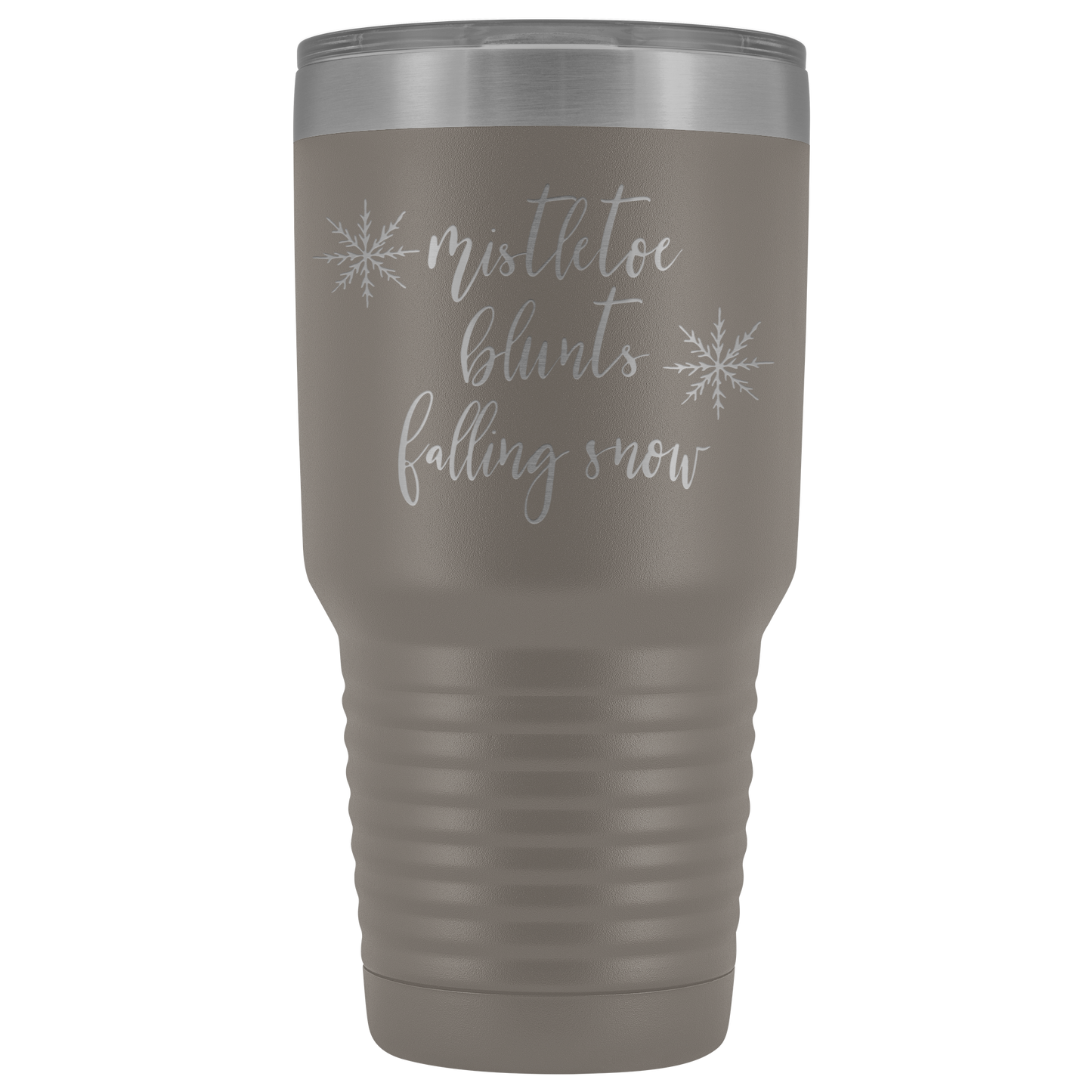 Stoner Christmas Gift: Mistletoe, Blunts, Falling Snow Tumbler - Gracious Concepts
