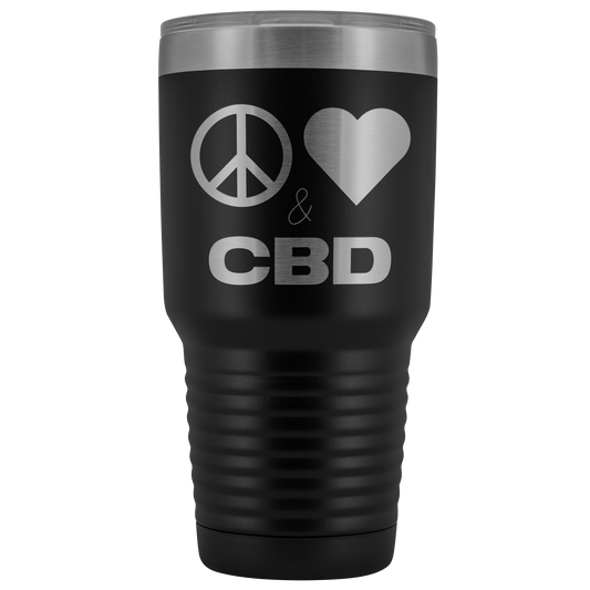 Peace, Love & CBD Travel Mug, CBD Mug - Gracious Concepts