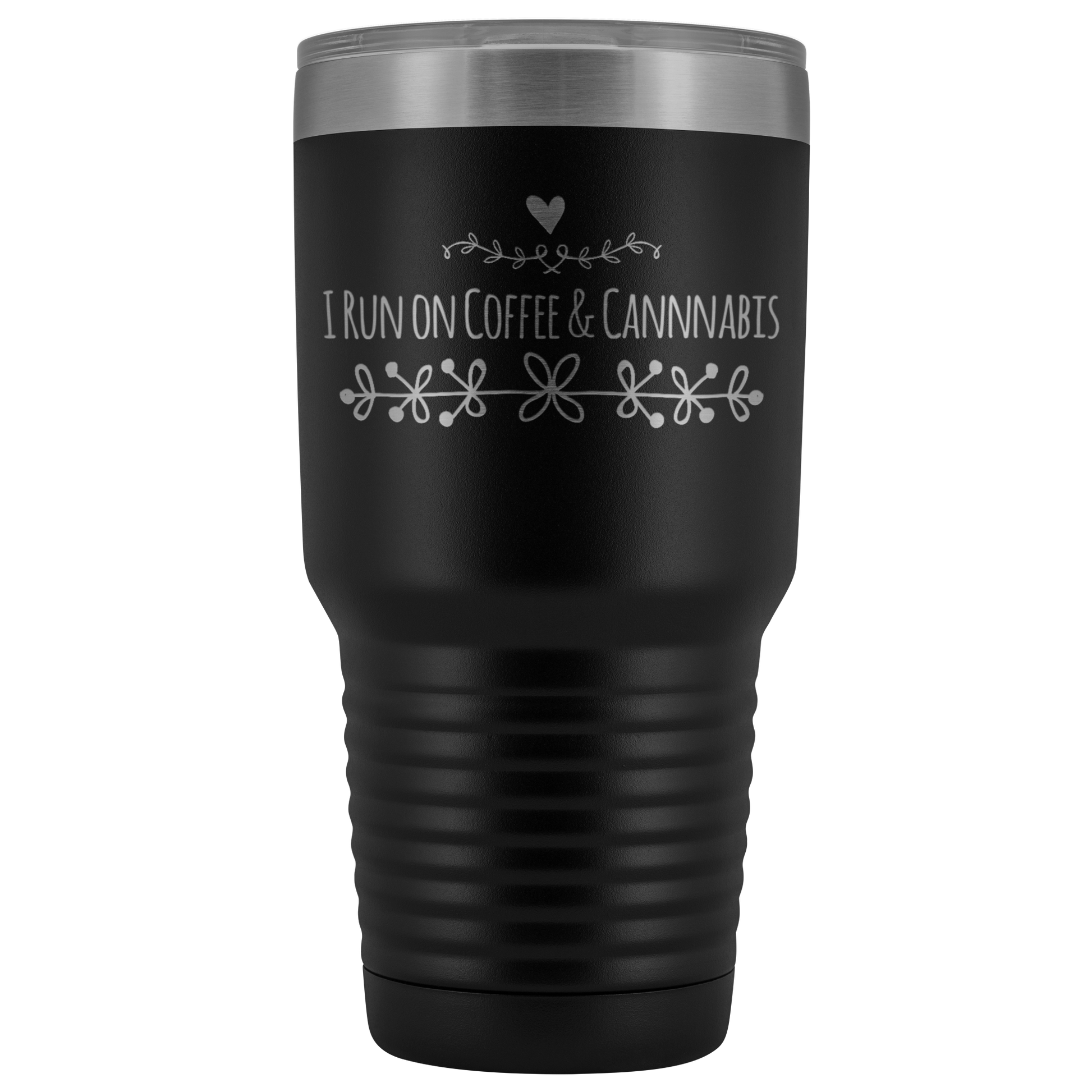 I Run On Coffee & Cannabis Travel Mug, Stoner Coffee Mug, Cannabis Mug - Gracious Concepts