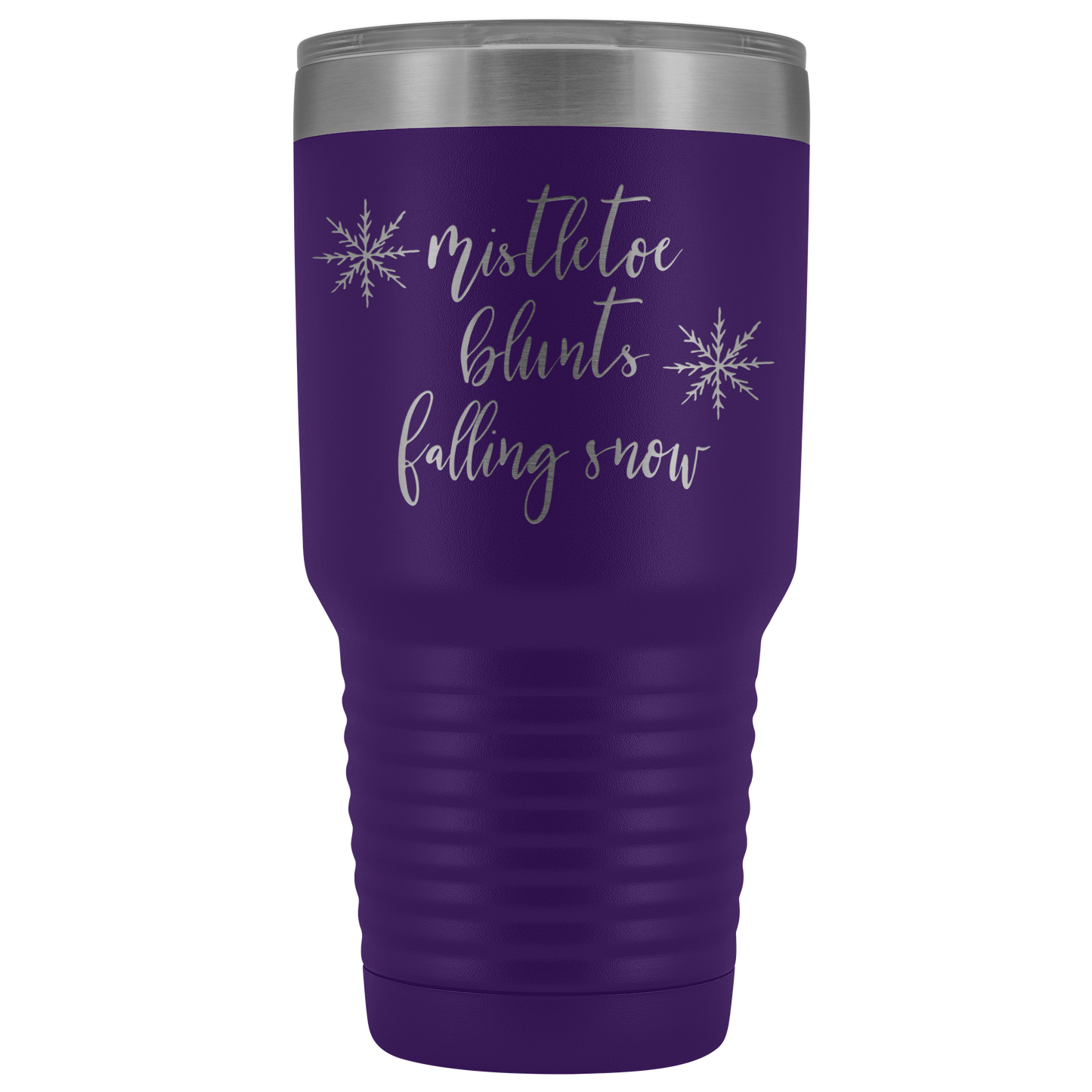 Stoner Christmas Gift: Mistletoe, Blunts, Falling Snow Tumbler - Gracious Concepts