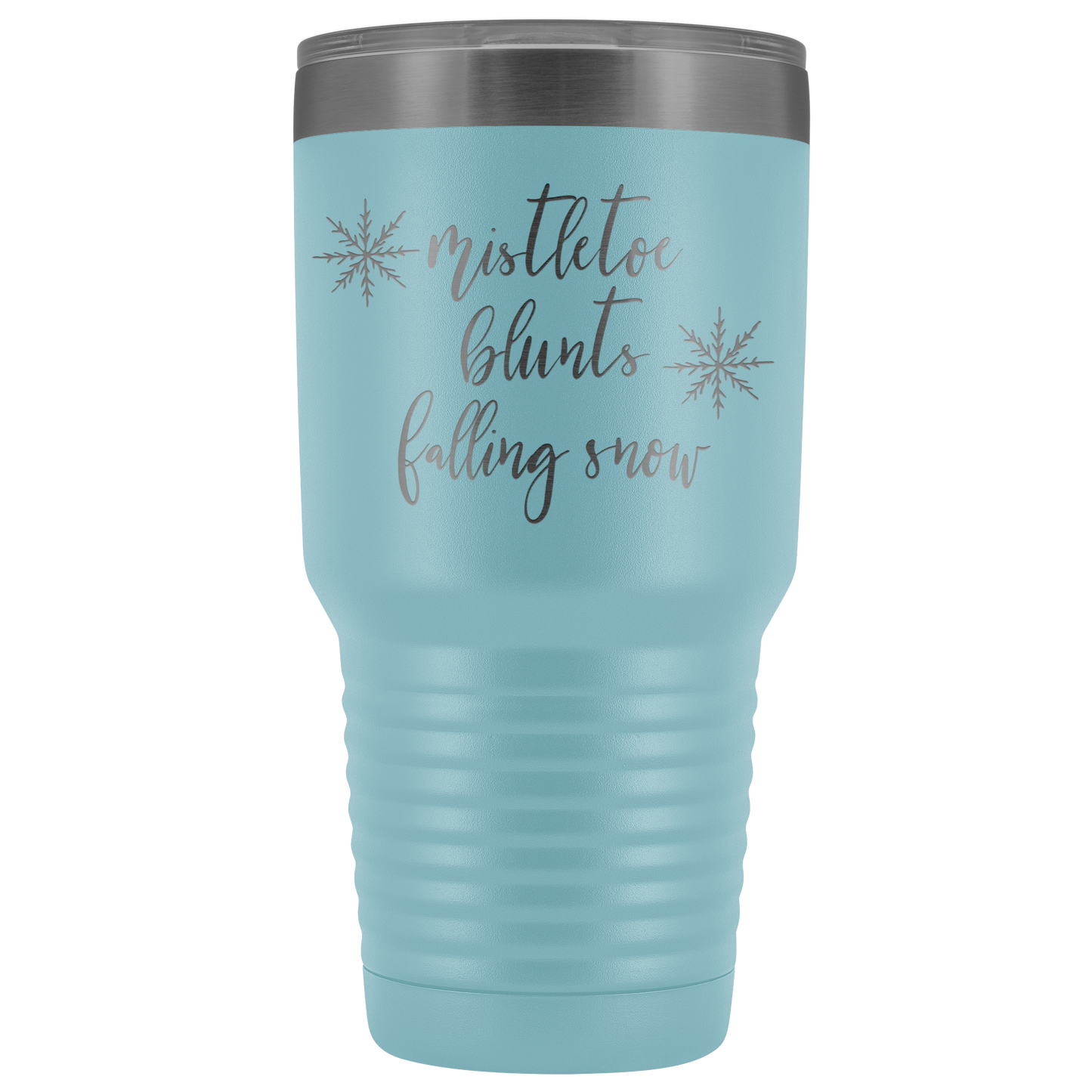 Stoner Christmas Gift: Mistletoe, Blunts, Falling Snow Tumbler - Gracious Concepts