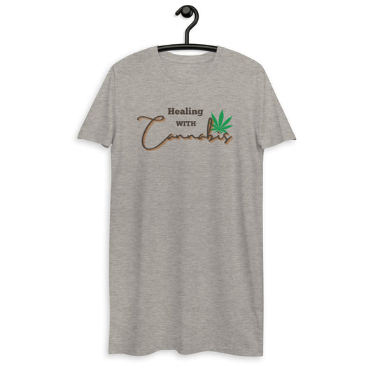 Healing with Cannabis Organic Cotton T-shirt Dress