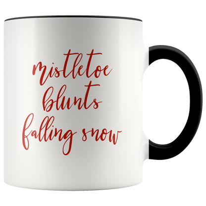 Stoner Gifts: Mistletoe, Blunts, Falling Snow Mug - Gracious Concepts