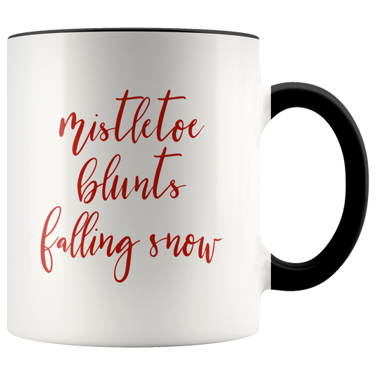 Stoner Gifts: Mistletoe, Blunts, Falling Snow Mug - Gracious Concepts