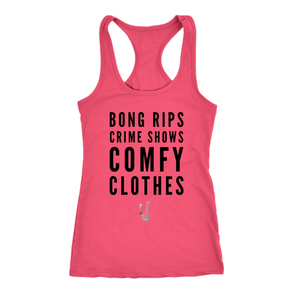 Funny Weed Shirt, Bong Rips Crime Shows and Comfy Clothes Stoner Girl Shirt