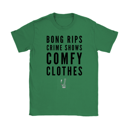 Funny Weed Shirt, Bong Rips Crime Shows and Comfy Clothes Stoner Girl Shirt