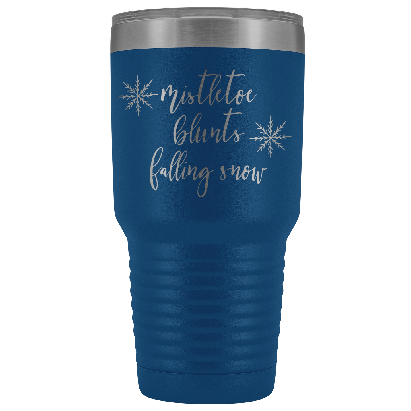 Stoner Christmas Gift: Mistletoe, Blunts, Falling Snow Tumbler - Gracious Concepts