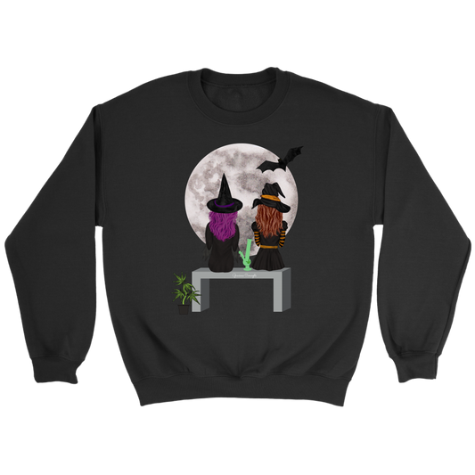 Stoner Girl Hoodie: Witch Besties & Bong Rips by Moonlight