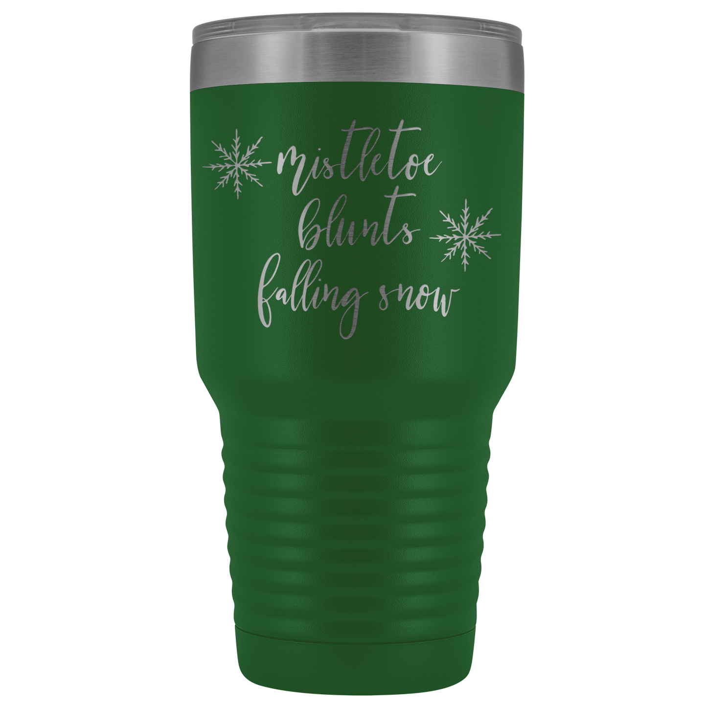 Stoner Christmas Gift: Mistletoe, Blunts, Falling Snow Tumbler - Gracious Concepts