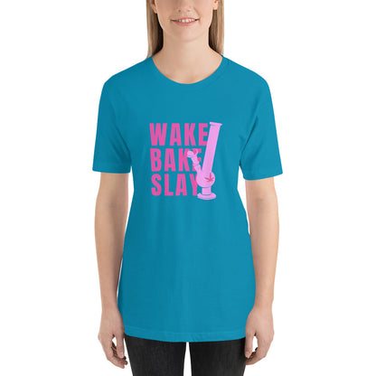 Wake Bake Slay Pink Bong T-shirt