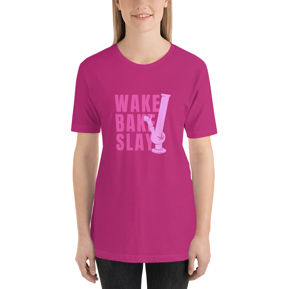 Wake Bake Slay Pink Bong T-shirt