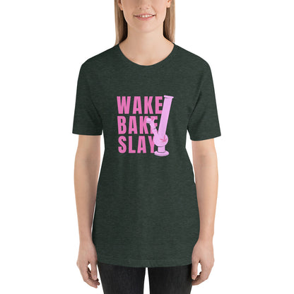 Wake Bake Slay Pink Bong T-shirt
