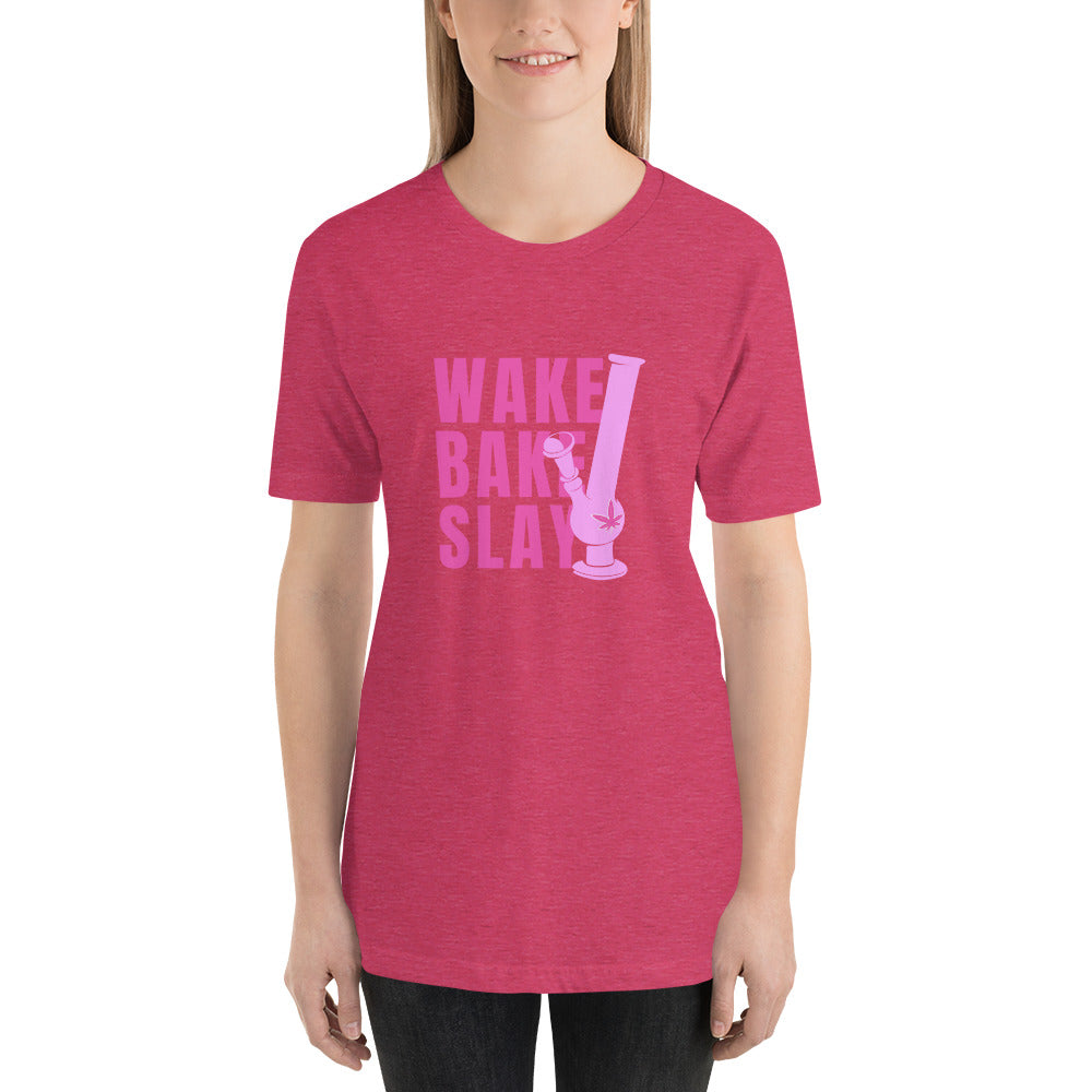 Wake Bake Slay Pink Bong T-shirt