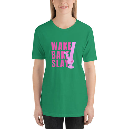 Wake Bake Slay Pink Bong T-shirt