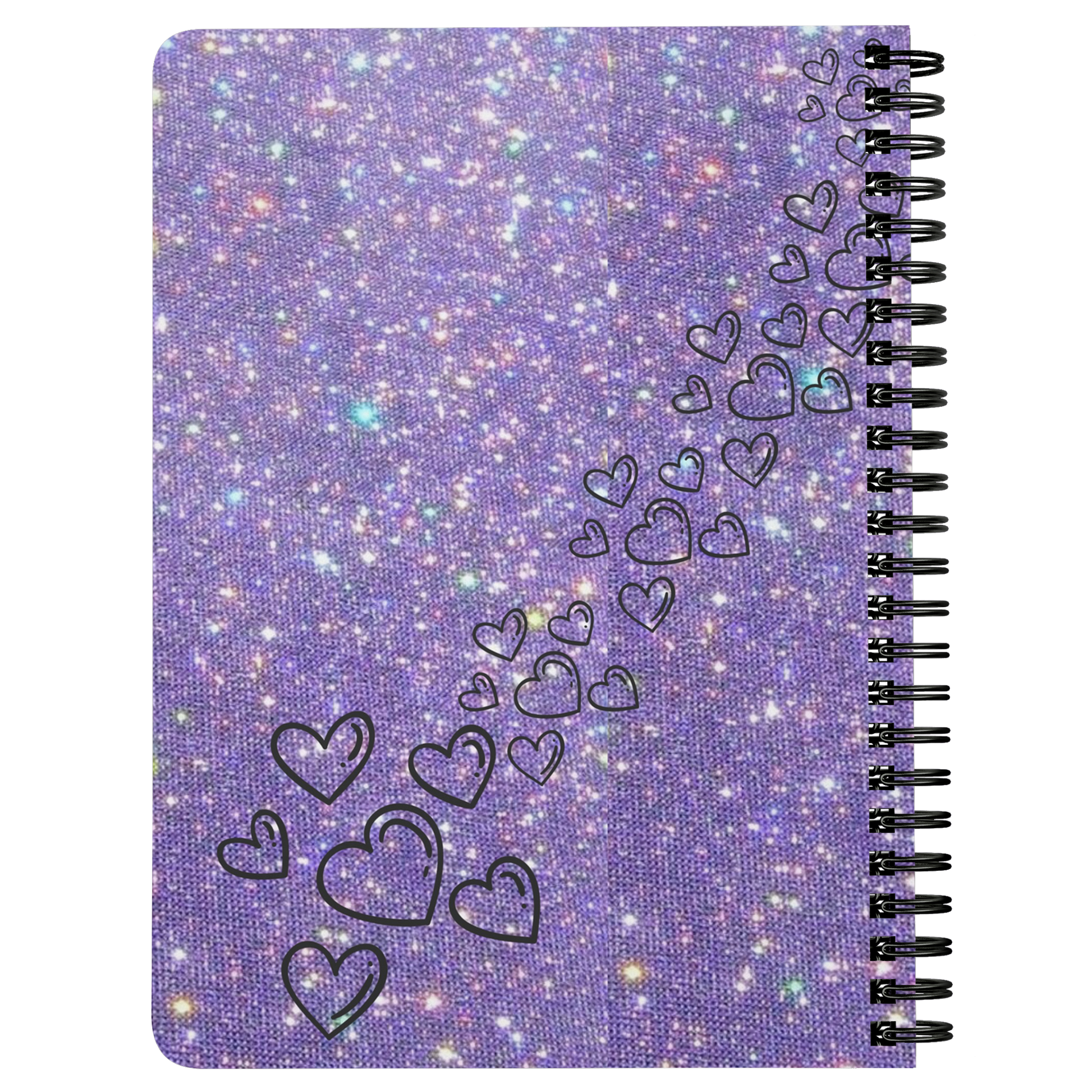Stoner Girl Vibes Purple Glitter Print Sprialbound Notebook - Gracious Concepts