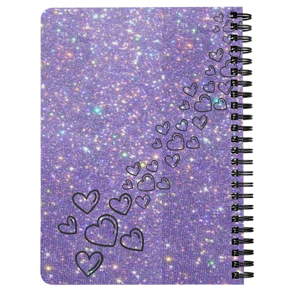 Stoner Girl Vibes Purple Glitter Print Sprialbound Notebook - Gracious Concepts