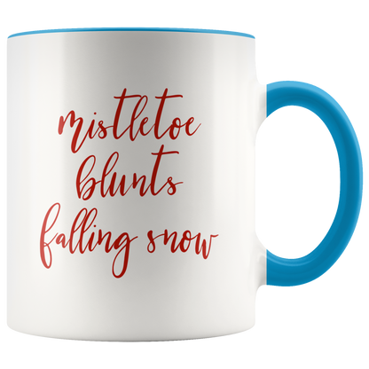 Stoner Gifts: Mistletoe, Blunts, Falling Snow Mug - Gracious Concepts