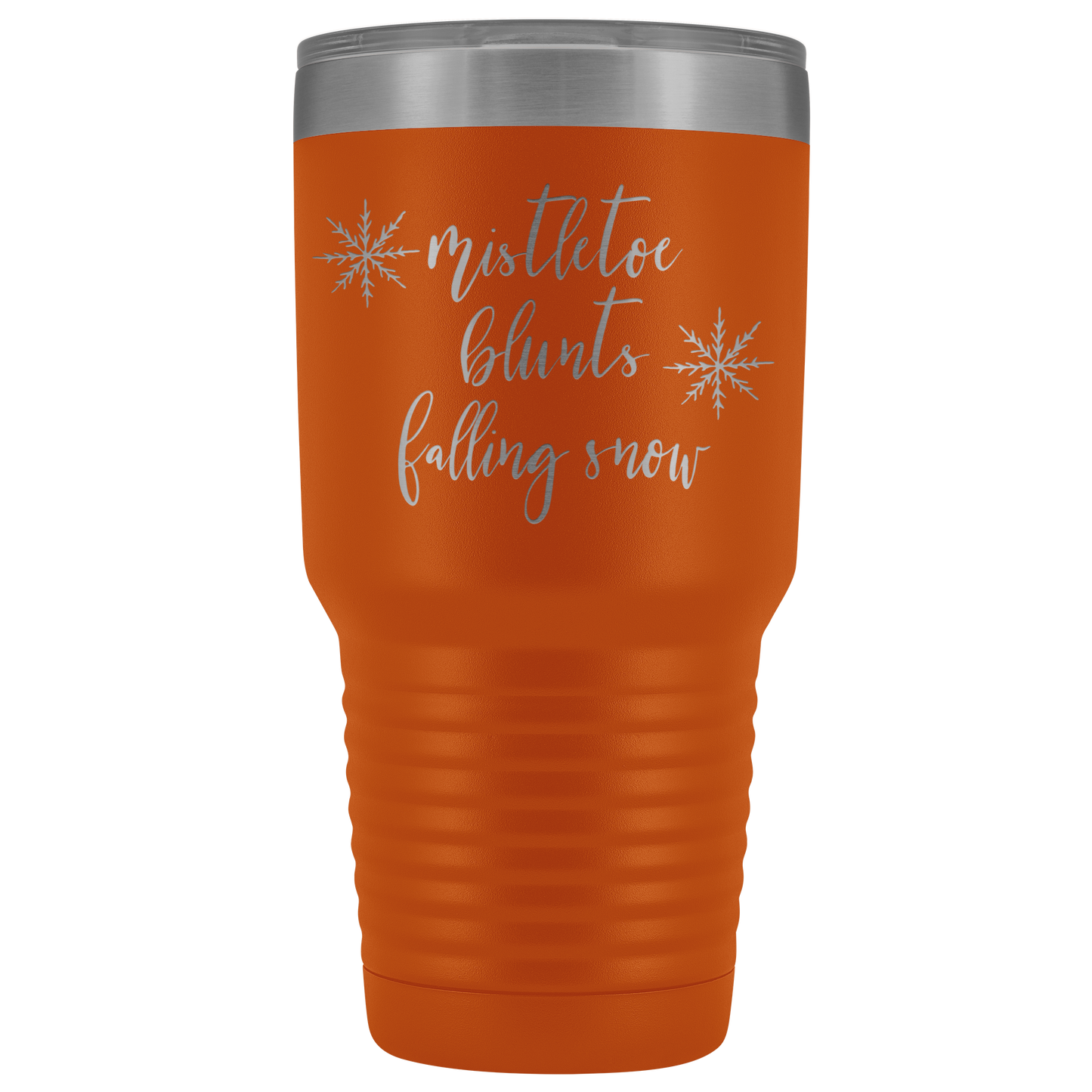 Stoner Christmas Gift: Mistletoe, Blunts, Falling Snow Tumbler - Gracious Concepts